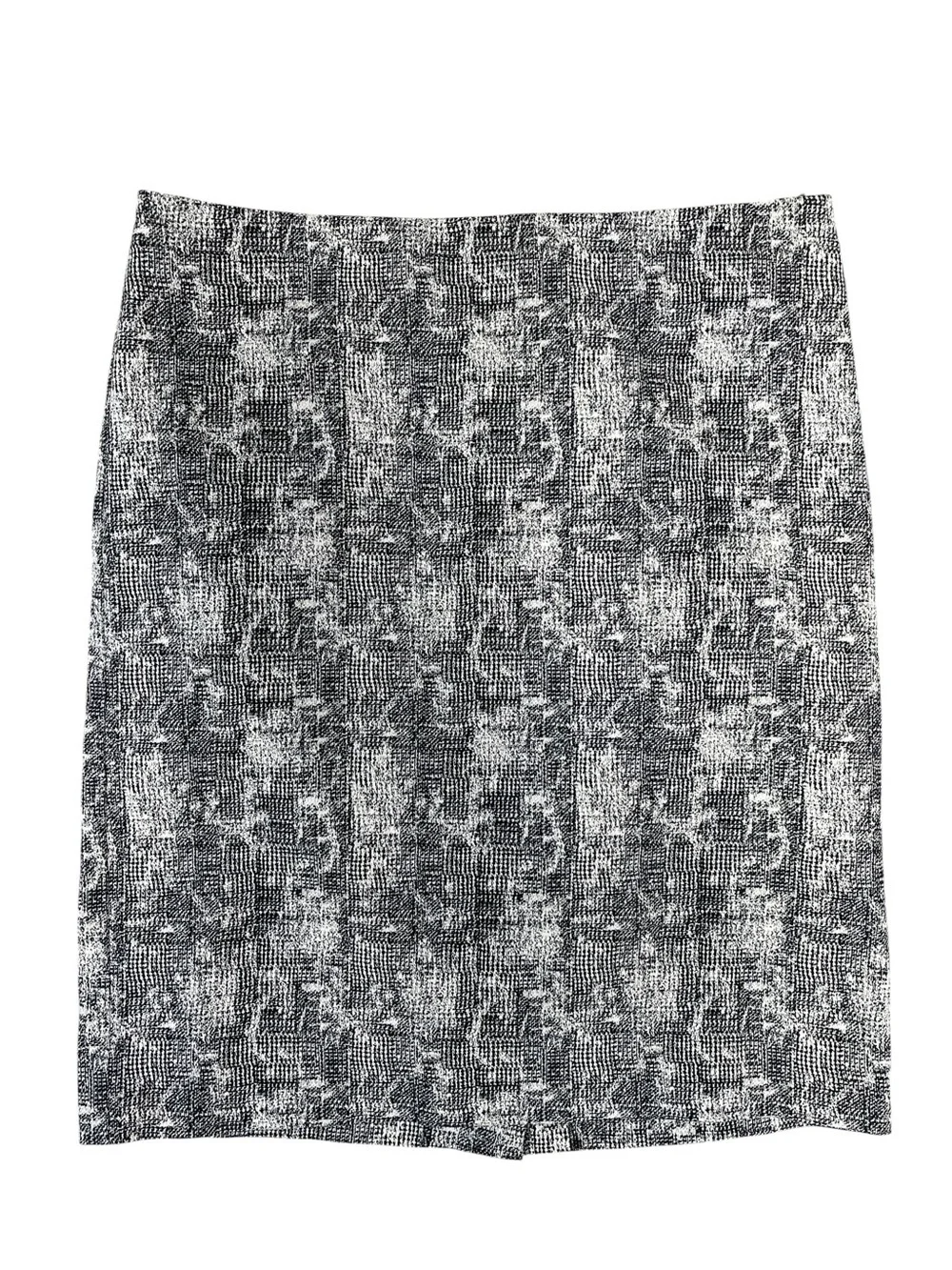 MM LaFleur Pencil Skirt White Black Print Stretchy Professional Size 6